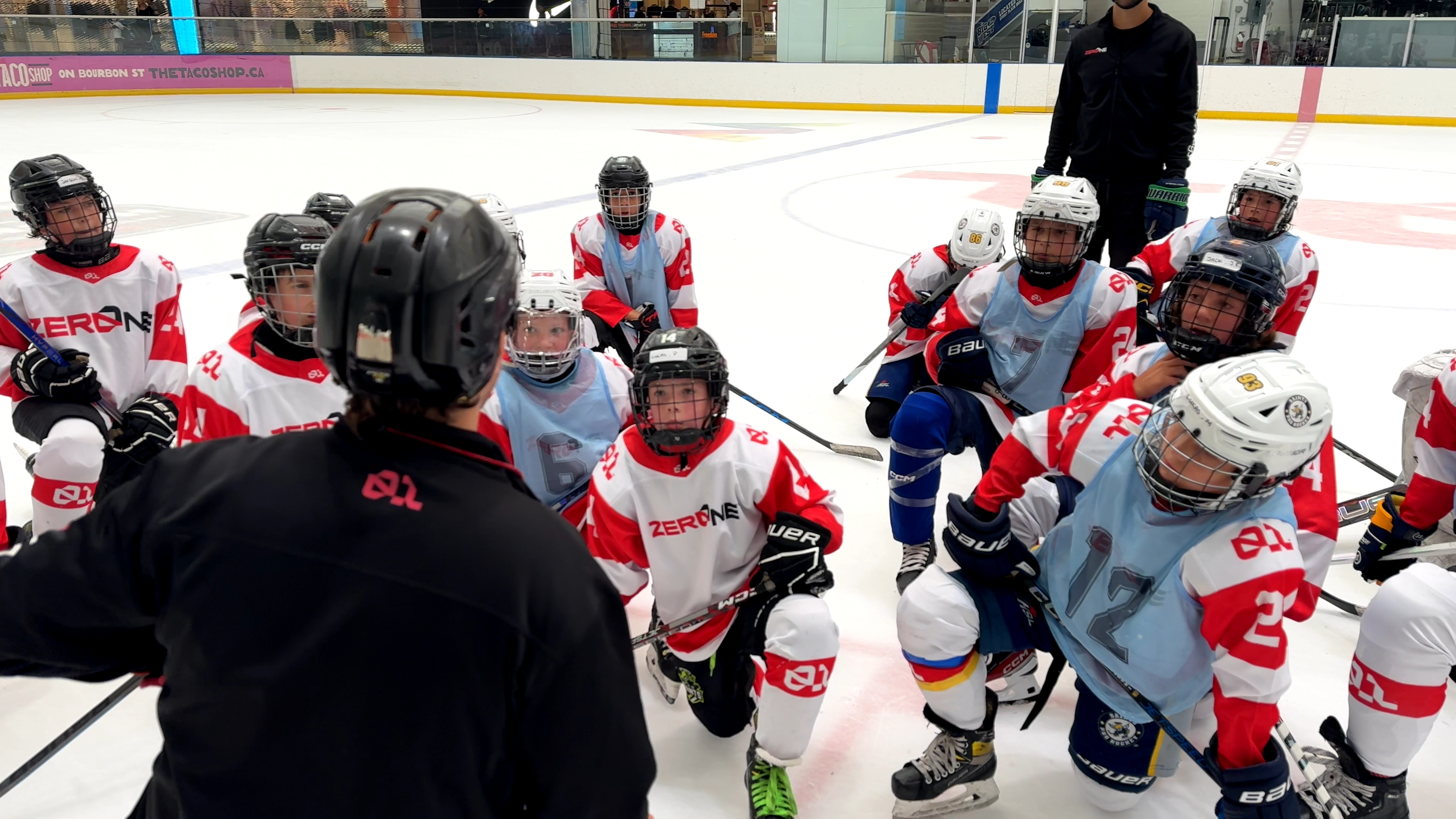 Hockeyology camp on the ice at the WEM Ice Palace